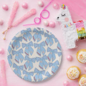 Blue Bows Coquette Papieren Bordje (Feest)