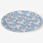 Blue Bows Coquette Papieren Bordje (Gekanteld)