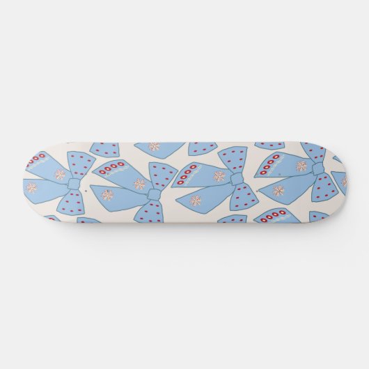 Blue Bows Coquette Persoonlijk Skateboard (Horizontaal)