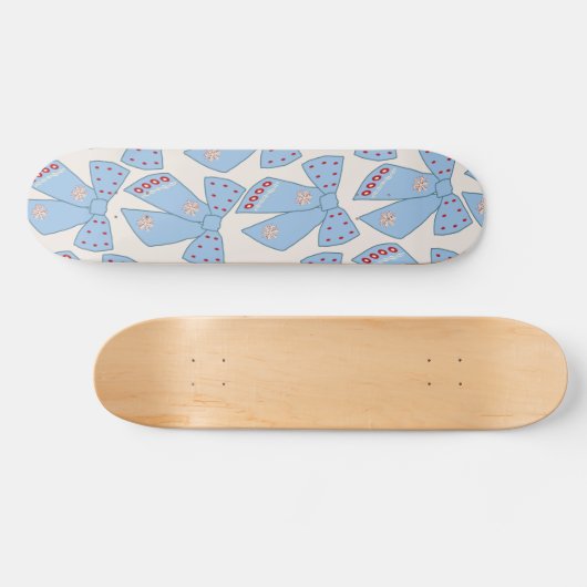 Blue Bows Coquette Persoonlijk Skateboard (Horizontaal)