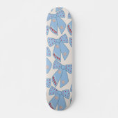 Blue Bows Coquette Persoonlijk Skateboard (Voorkant)