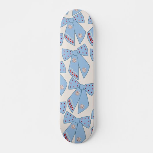 Blue Bows Coquette Persoonlijk Skateboard (Voorkant)