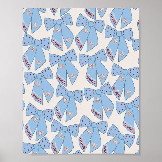 Blue Bows Coquette Poster (Voorkant)
