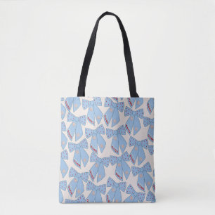 Blue Bows Coquette Tote Bag