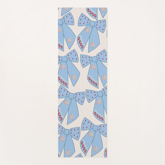 Blue Bows Coquette Yogamat (Voorkant)
