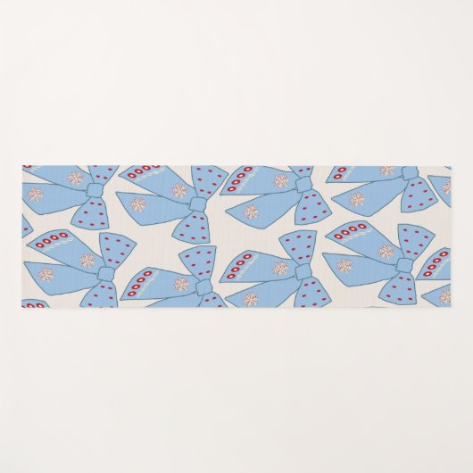 Blue Bows Coquette Yogamat (Voorkant (horizontaal))
