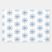 Blue Bows Deer Snowflakes Christmas Inpakpapier Vel (Voorkant 3)