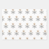 Blue Bows Deer Snowflakes Christmas Inpakpapier Vel (Voorkant 2)