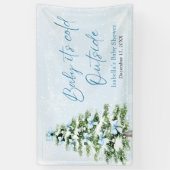 Blue Bows Girl Baby It's Cold Outside Baby Shower Spandoek (Verticaal)