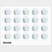 Blue Bows Kerstboom Meisje Winter Baby shower Ronde Sticker (Vel)