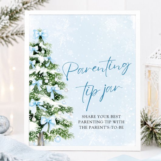 Blue Bows Kerstboom Opvoedingstips Pot Spel Poster