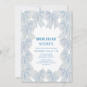 Blue Bows Kerstvakantie Soirée Kaart (Voorkant)