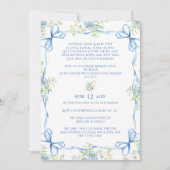 Blue Bows Ribbons & Floral Lijst Baby shower Kaart (Voorkant)