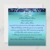 Blue Bows & Swirl Quinceañera uitnodiging (Achterkant)