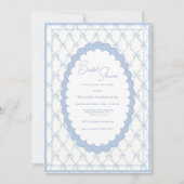 Blue Bows Vintage Bridal Shower Invitation Kaart (Voorkant)