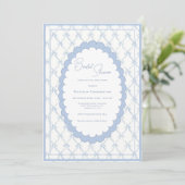 Blue Bows Vintage Bridal Shower Invitation Kaart (Staand voorkant)
