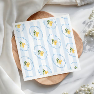 Blue Bows Yellow Lemon Baby shower Servet