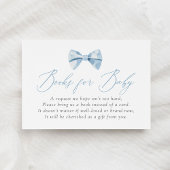Blue Bowtie Baby shower Boeken voor Baby Informatiekaartje