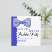Blue BowTie Bachelor Party Kaart (Staand voorkant)