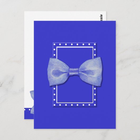 Blue Bowtie blauw Briefkaart (Voorkant / Achterkant)