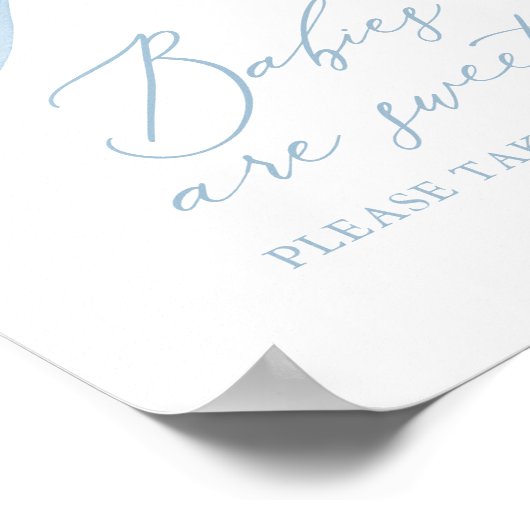 Blue Bowtie Boy Baby shower Baby's zijn lief teken Poster (Hoek)