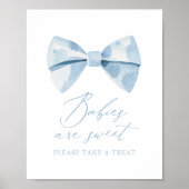 Blue Bowtie Boy Baby shower Baby's zijn lief teken Poster (Voorkant)