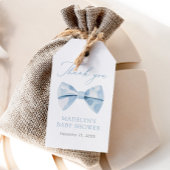 Blue Bowtie Boy Baby shower Cadeaulabel