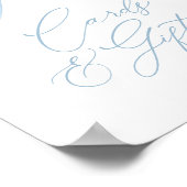 Blue Bowtie Boy Baby shower Kaarten en geschenken Poster (Hoek)