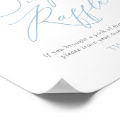 Blue Bowtie Boy Baby shower Luier Raffle Sign Poster (Hoek)