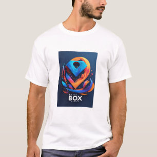 Blue Box Design Wit Katoenen T-shirt