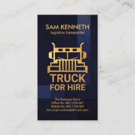 Blue Box Grunge Gold Front Faced Truck Transporter Visitekaartje