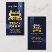 Blue Box Grunge Gold Front Facing Transport Visitekaartje (Voorkant / Achterkant)