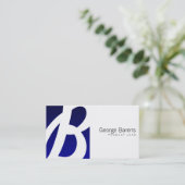 Blue Box Monogram Visitekaartje (Staand voorkant)