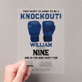 Blue Boxing Handschoenen Kids Verjaardagsfeest Kno Acryl Uitnodigingen (Insitu (Draagbaar))