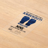 Blue Boxing Handschoenen Kids Verjaardagsfeest Kno Acryl Uitnodigingen (Laagn)