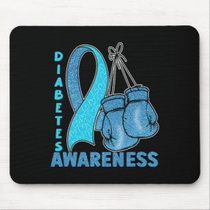 Blue Boxing Handschoenen Ribbon Diabetes Awareness Muismat