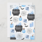 Blue Boy A Baby maakt Halloween-Baby shower Kaart (Achterkant)