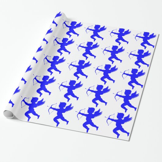 Blue Boy Angel-omslagpapier Cadeaupapier (Uitgerold)