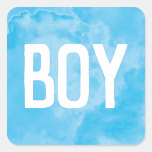 Blue Boy Baby Geslacht onthullen Smoke Bomb Party Vierkante Sticker