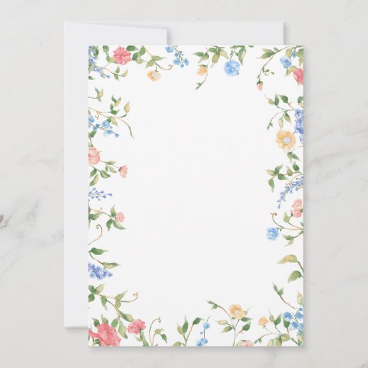 Blue Boy Baby in Bloom Baby shower Kaart (Achterkant)