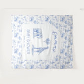 Blue Boy Baby shower Banner Safari Toile Wandkleed (Voorkant (horizontaal))