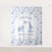 Blue Boy Baby shower Banner Safari Toile Wandkleed (Voorkant)