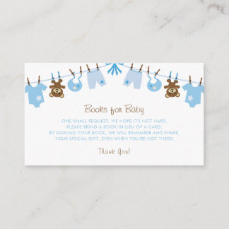 Blue Boy Baby shower Books for Baby Informatiekaartje