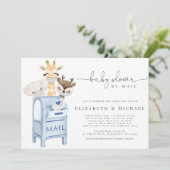 Blue Boy Baby shower door gemaskerde babydieren pe Kaart (Staand voorkant)