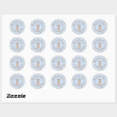 Blue Boy Baby shower Favor Ronde Sticker (Vel)