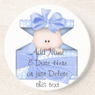 Blue Boy Baby shower Glass Onderzetters