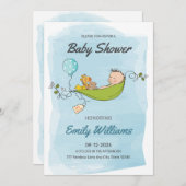 Blue Boy Baby shower, het is een Baby shower Kaart (Voorkant / Achterkant)