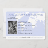 Blue Boy Baby shower Invitation Kaart (Achterkant)