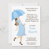Blue Boy Baby shower Invitation Moderne Mouse Kaart (Voorkant)
