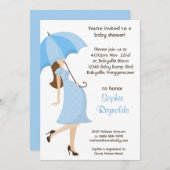 Blue Boy Baby shower Invitation Moderne Mouse Kaart (Voorkant / Achterkant)